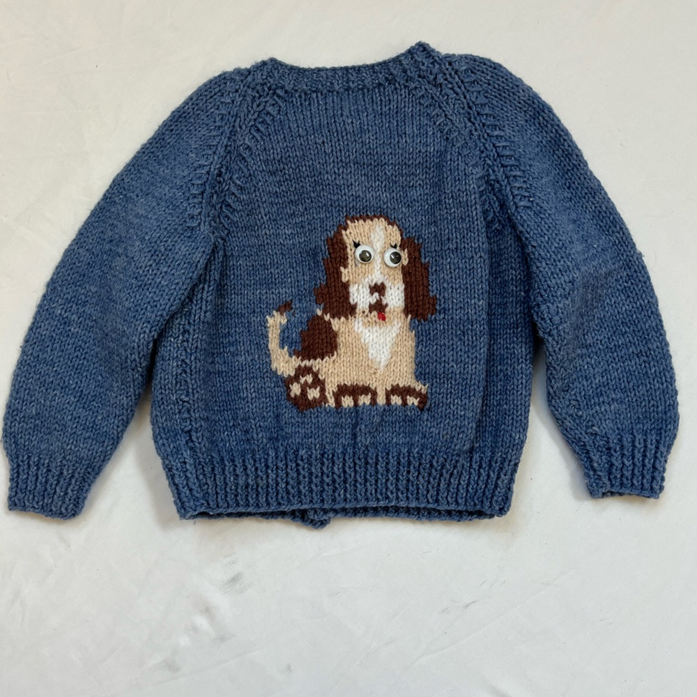 Like New Cardigan Sweater Puppy Dogs Toddler Size 9 Months Baby Blue Unbranded - Picture 7 of 16